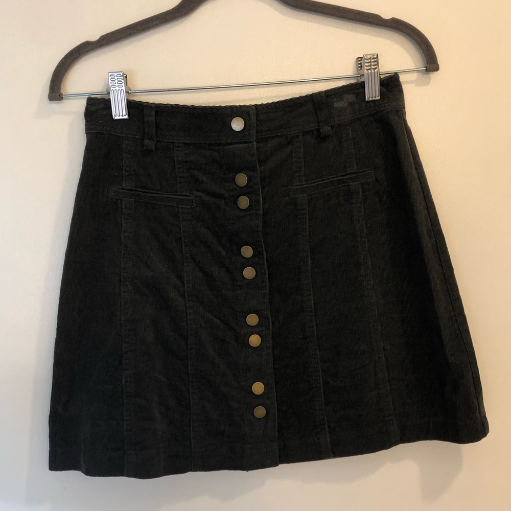 Grey Corduroy mini skirt size small